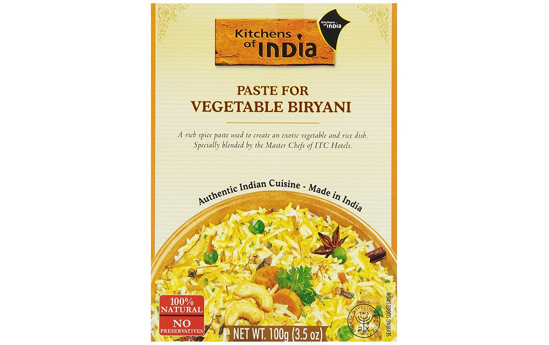 Kitchens Of India Paste For Vegetable Biryani    Box  100 grams